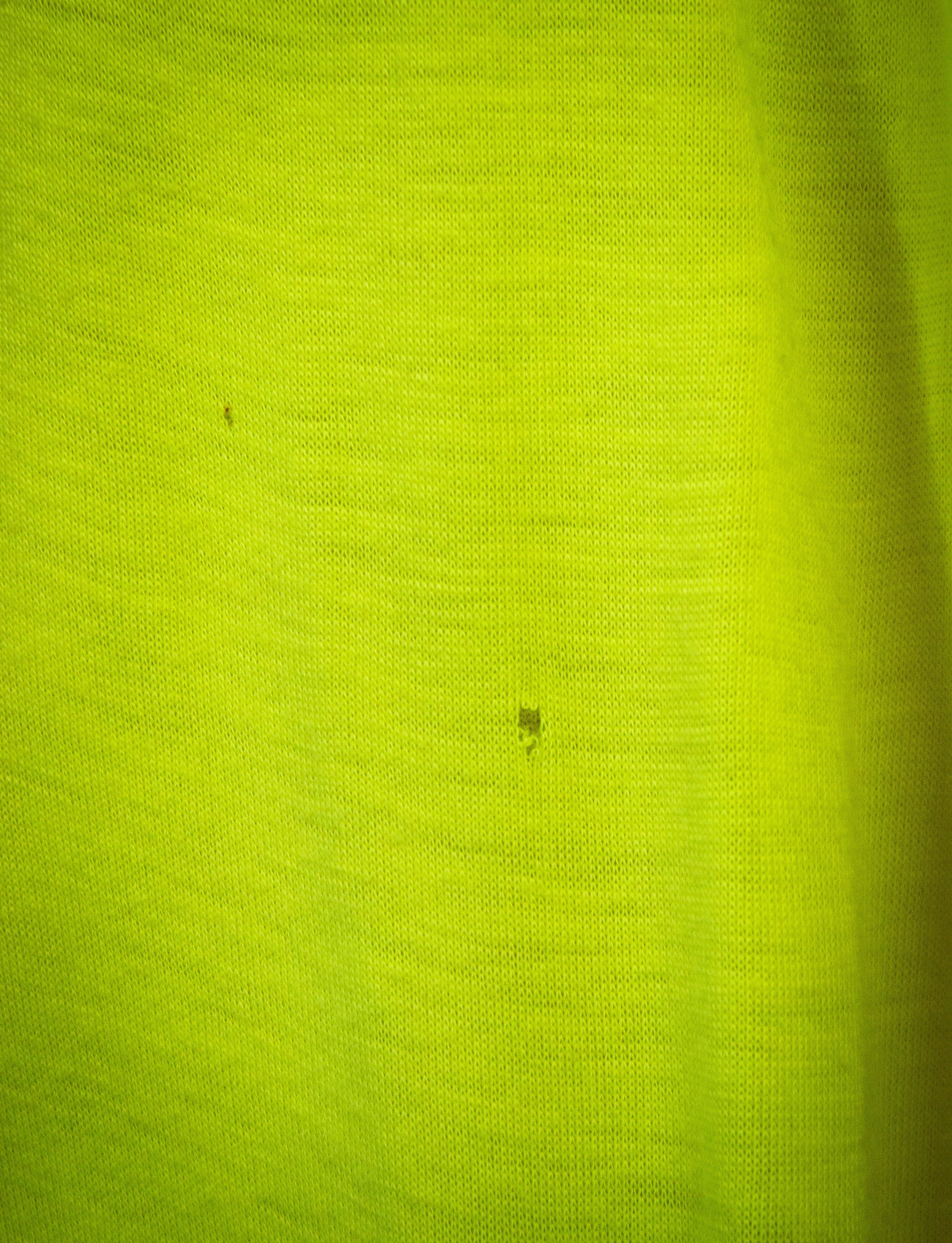 Vintage Rat's Hole Chopper Show Cut Off Graphic T Shirt 1985 Neon Yellow XS