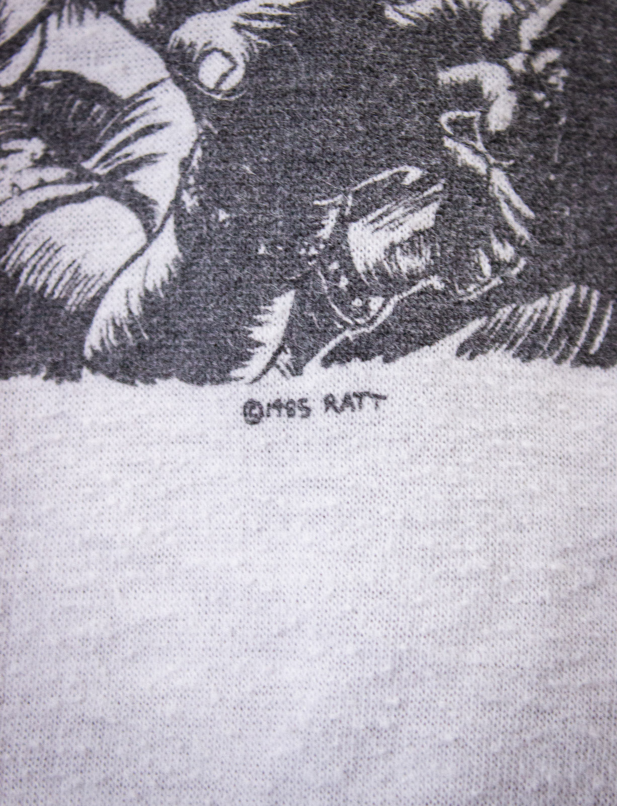 Vintage Ratt Patrol Raglan Concert T Shirt 1985 White/Black Large