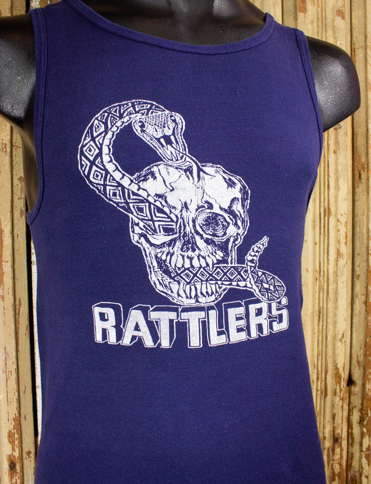 Vintage Rattlers Graphic Tank Top Blue Medium