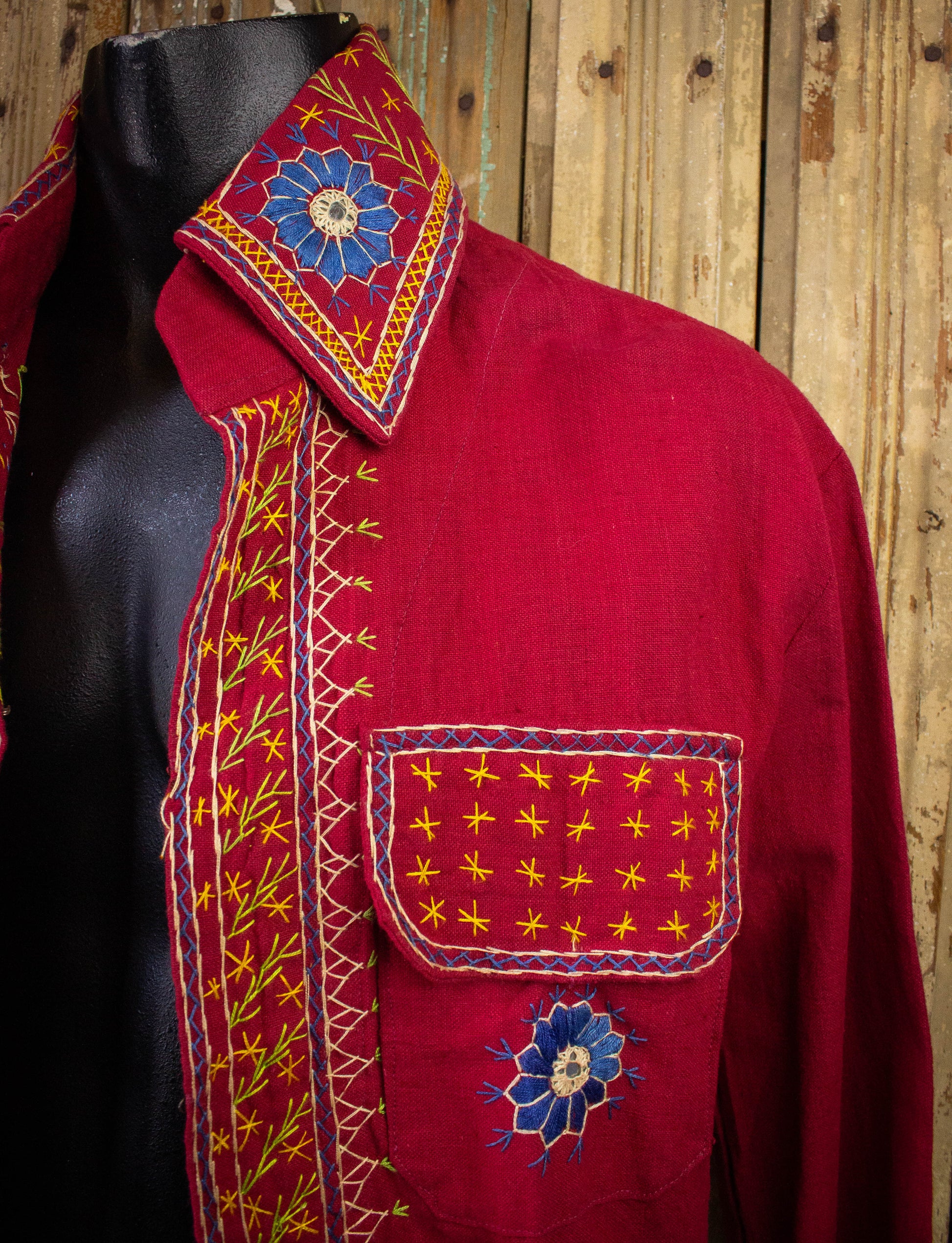 Vintage Overseas Trading Co. Red Embroidered Jacket Large