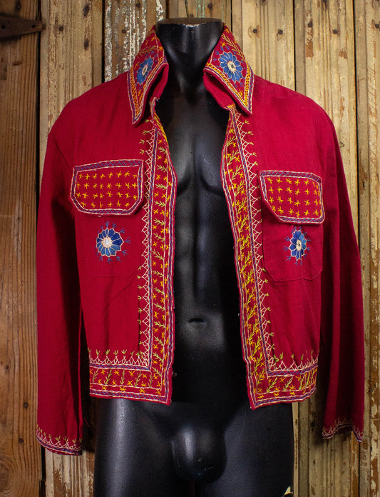 Vintage Overseas Trading Co. Red Embroidered Jacket Large