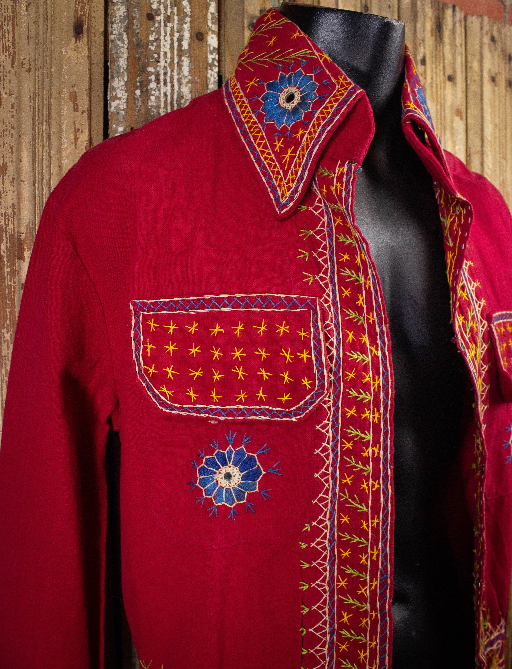 Vintage Overseas Trading Co. Red Embroidered Jacket Large