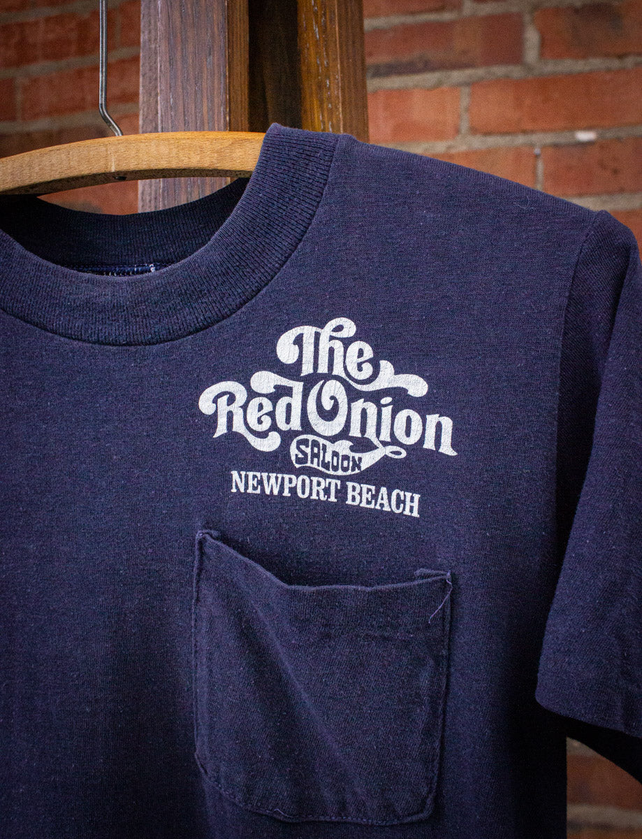 Vintage Red Onion Saloon Graphic T Shirt 80s Navy Blue Small
