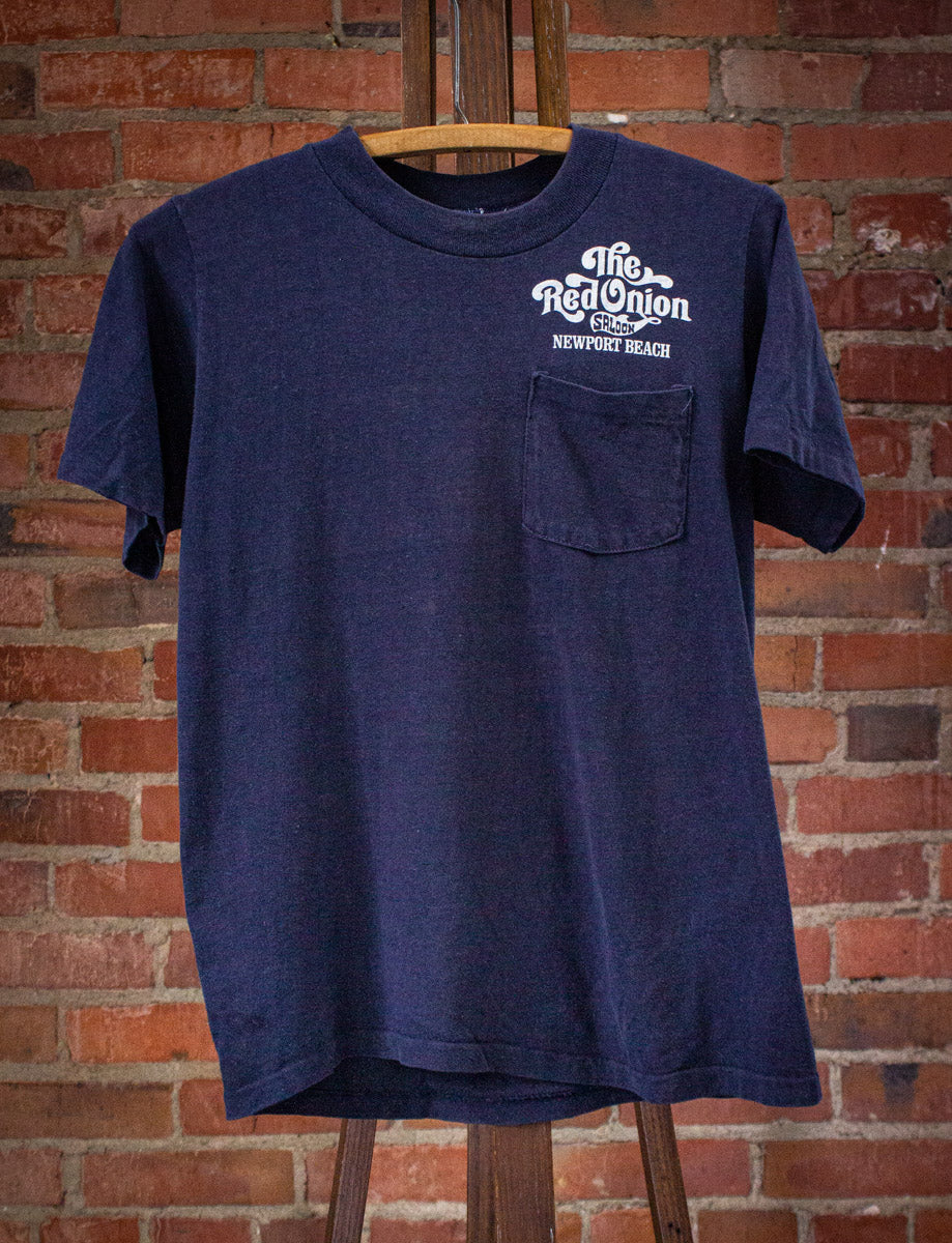 Vintage Red Onion Saloon Graphic T Shirt 80s Navy Blue Small