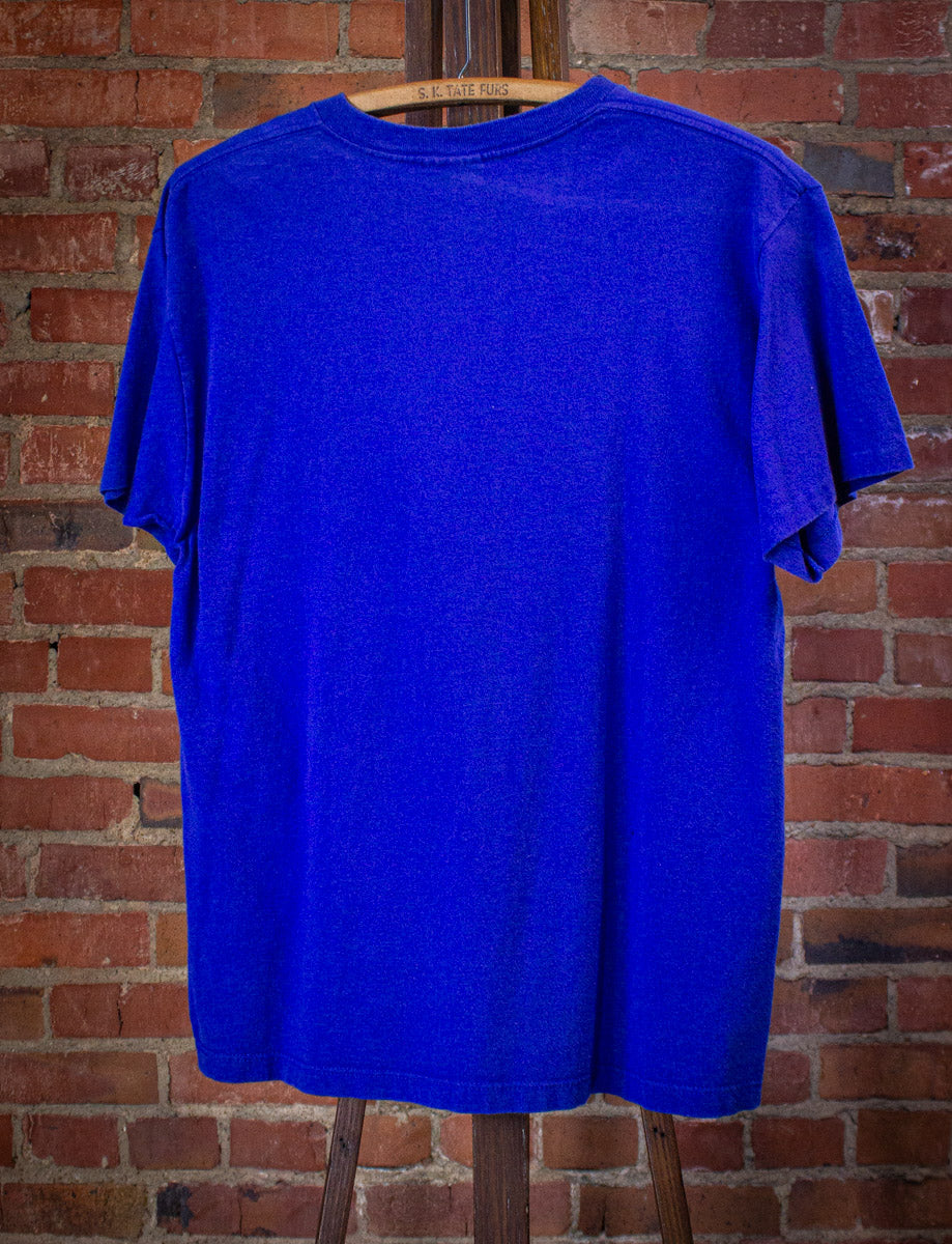 Vintage Reebok Graphic T Shirt 90s Blue Medium