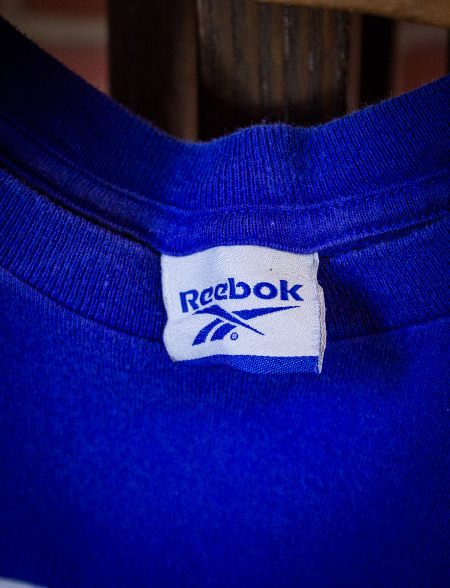Vintage Reebok Graphic T Shirt 90s Blue Medium