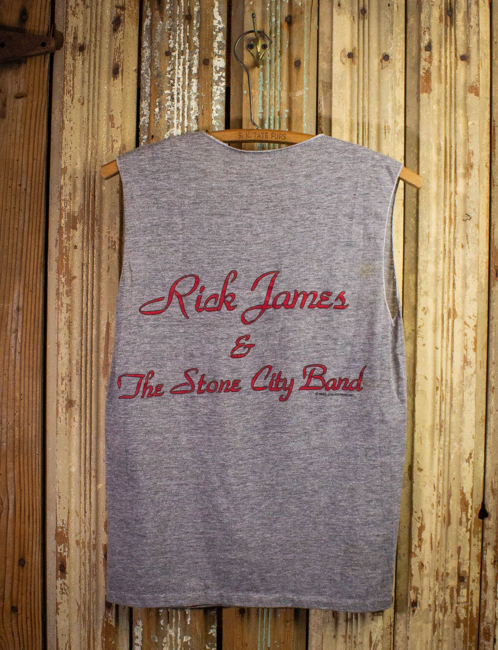 Vintage Rick James Cold Blooded Tour Concert Muscle Tee 1983 Gray Small