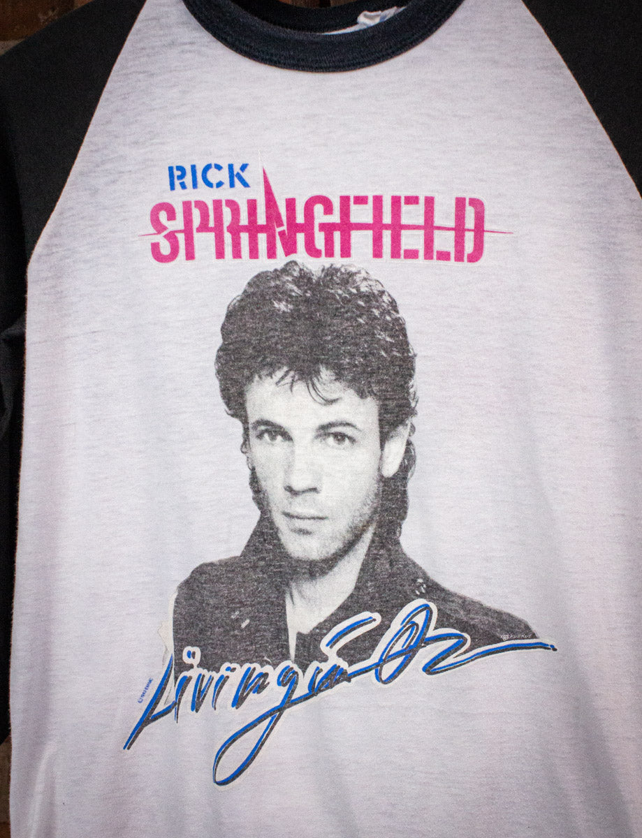 Vintage Rick Springfield Living in Oz Raglan Concert T Shirt 1983 Small