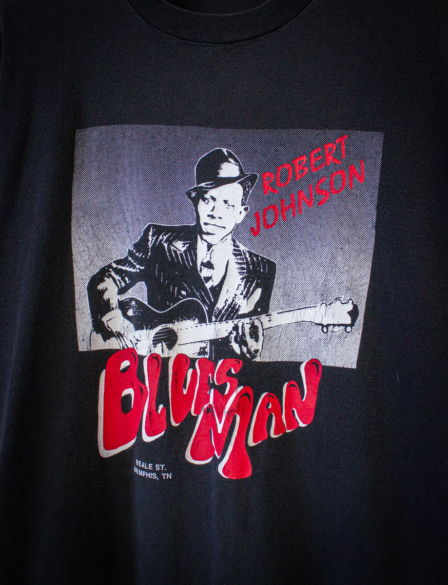 Vintage Robert Johnson Bluesman T Shirt 90s Black Large