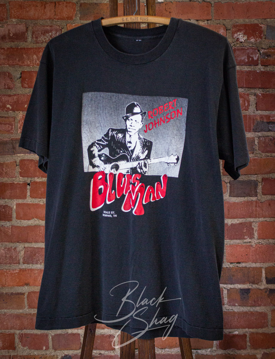 Vintage Robert Johnson Bluesman T Shirt 90s Black Large