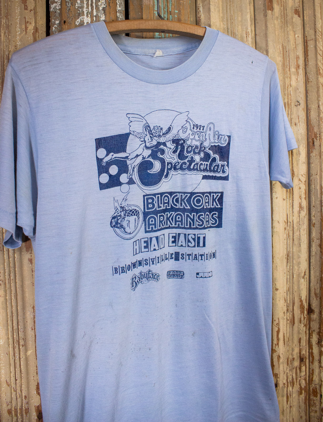 Vintage Rock Spectacular Open Air Concert T Shirt 1977 Blue Medium