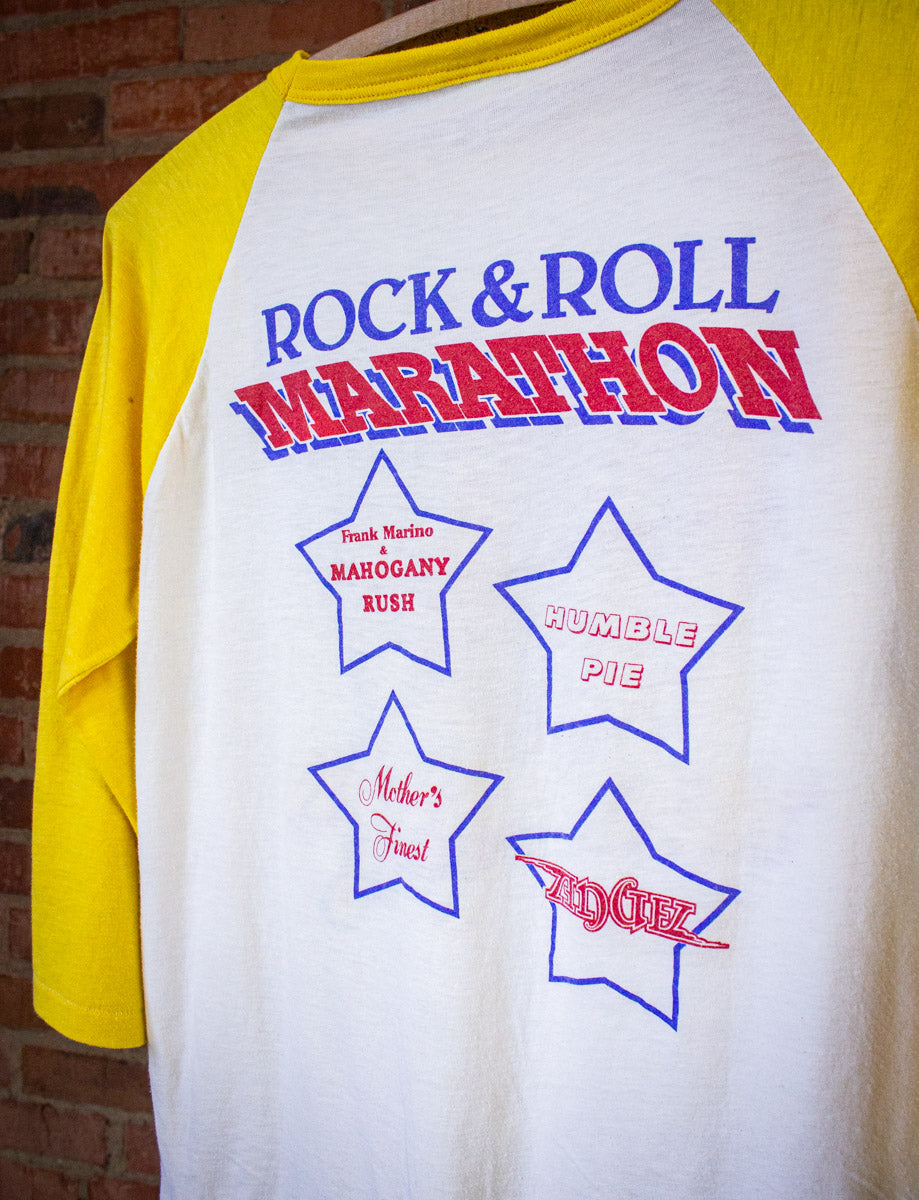 Vintage Rock & Roll Marathon Raglan Concert T Shirt 1980 Medium/Large