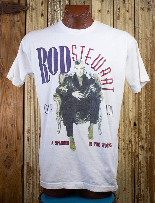 Vintage Rod Stewart A Spanner In The Works 1996 Concert T Shirt White L