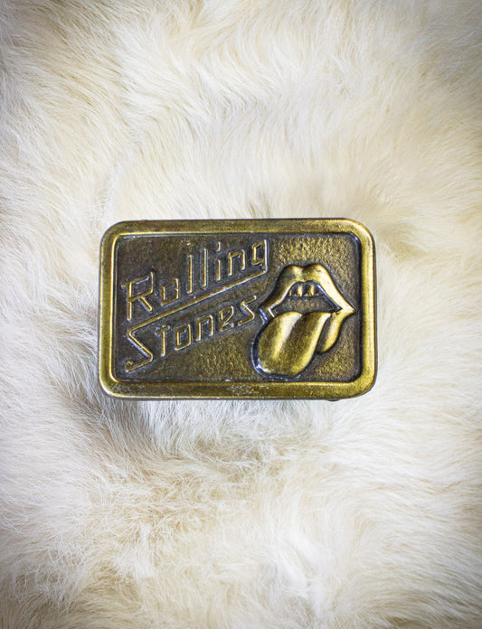 Vintage Rolling Stones Brass Belt Buckle