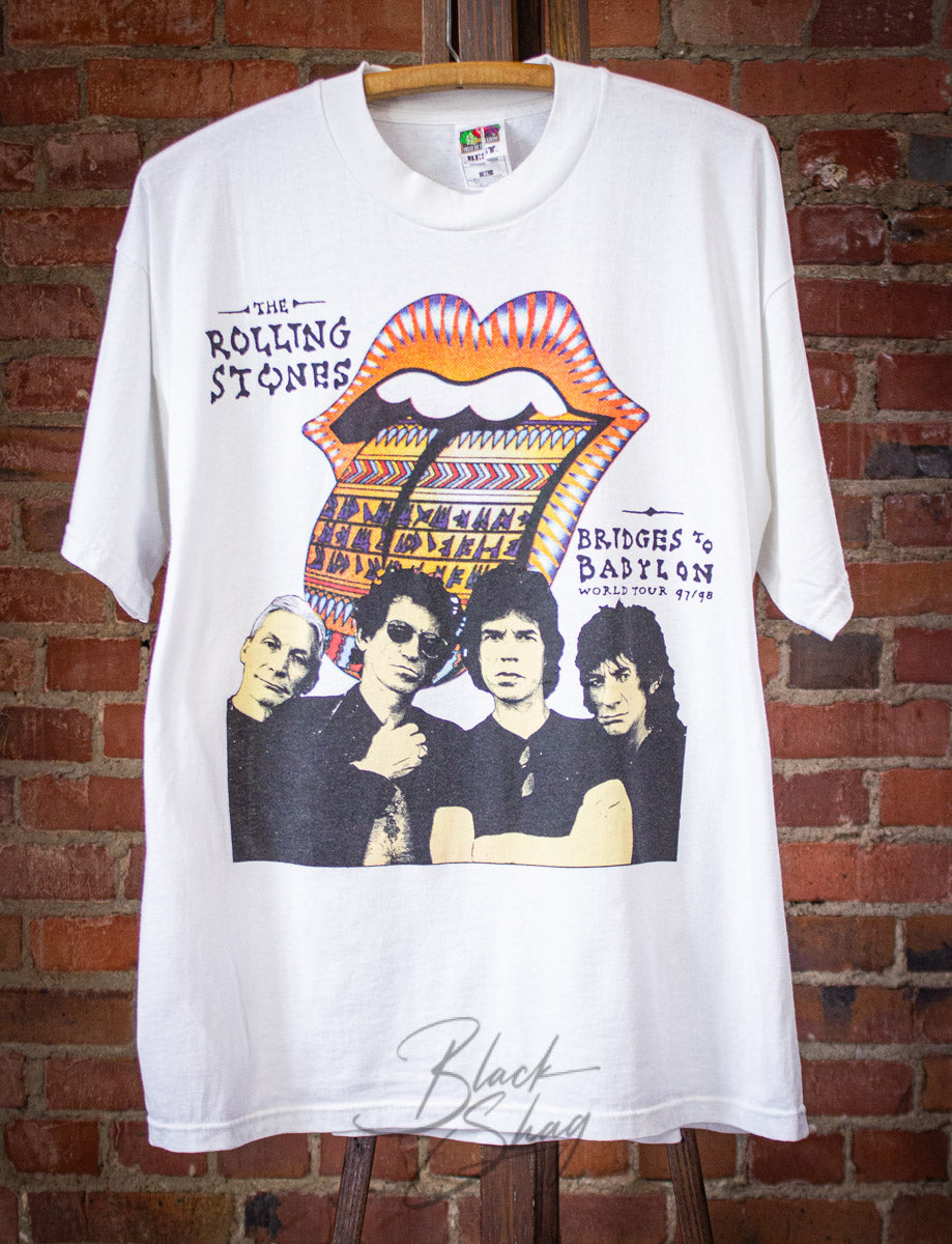 Vintage Rolling Stones Bridges to Babylon Concert T Shirt 1997/98 White XL