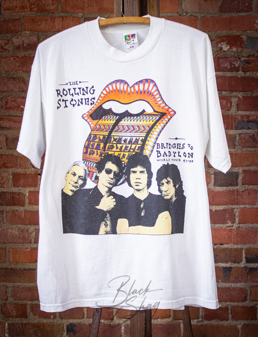 Vintage Rolling Stones Bridges to Babylon Concert T Shirt 1997/98 White XL