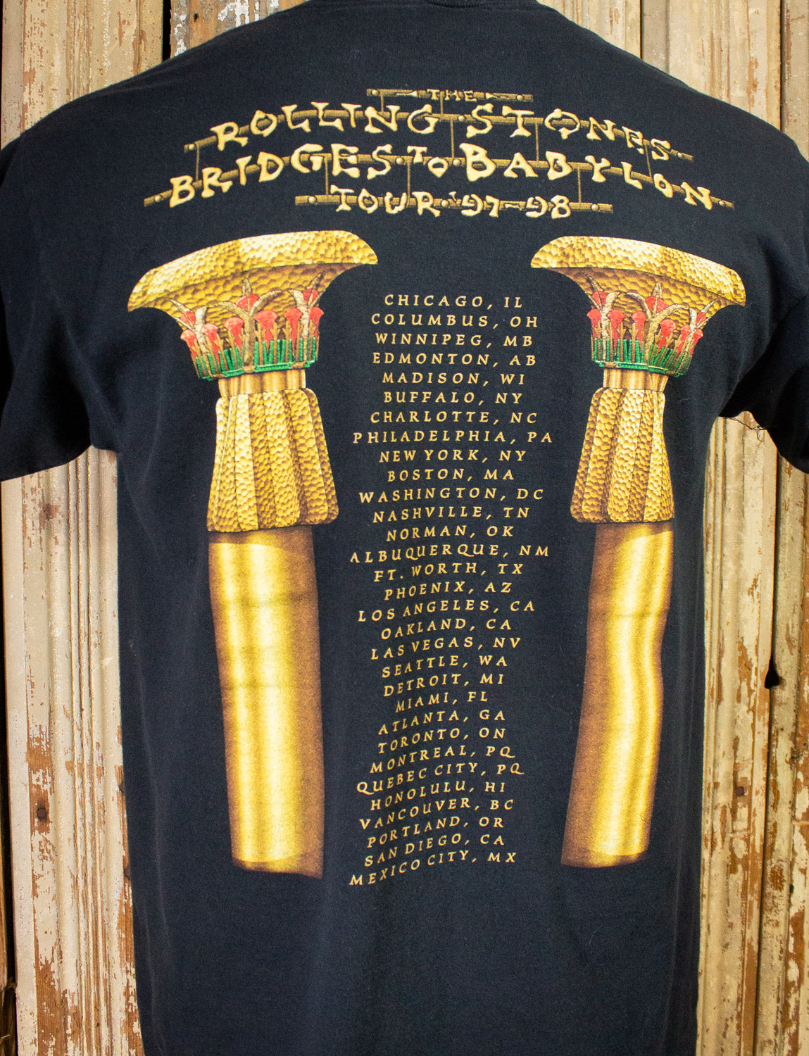 Vintage Rolling Stones Bridges to Babylon Concert T Shirt 1997/98 Black Large