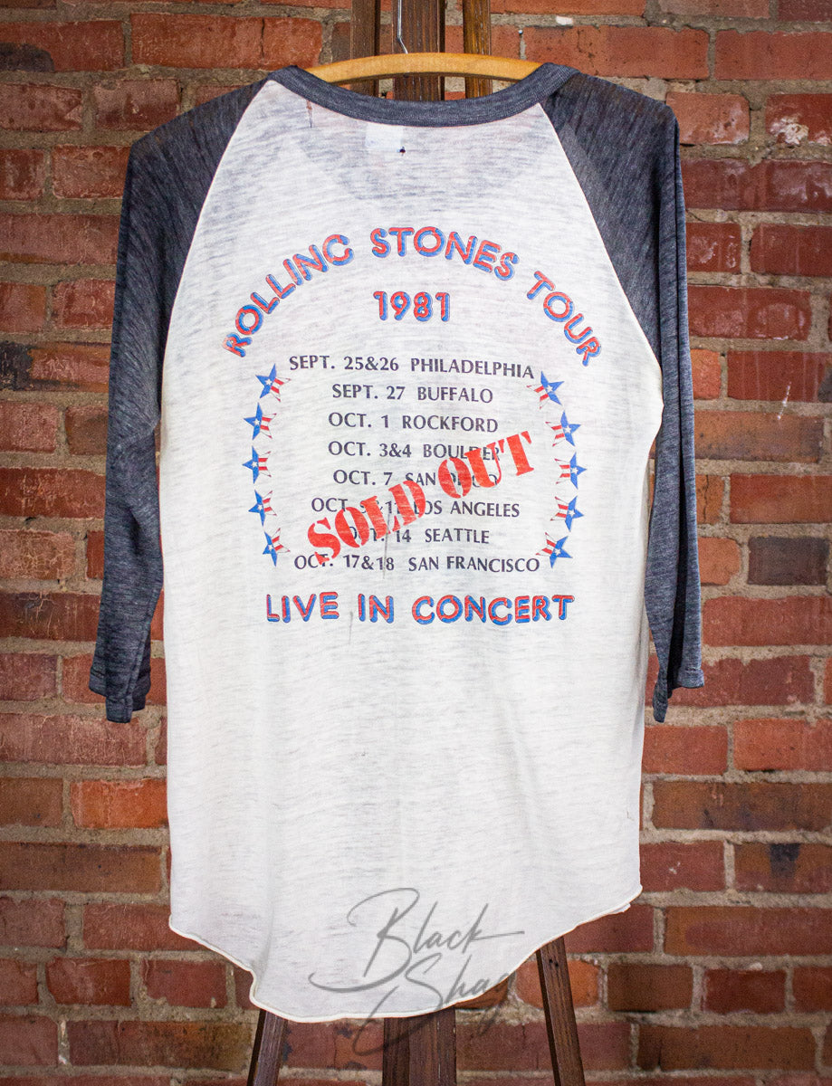 Vintage Rolling Stones Dragon Raglan Concert T Shirt 1981 Medium