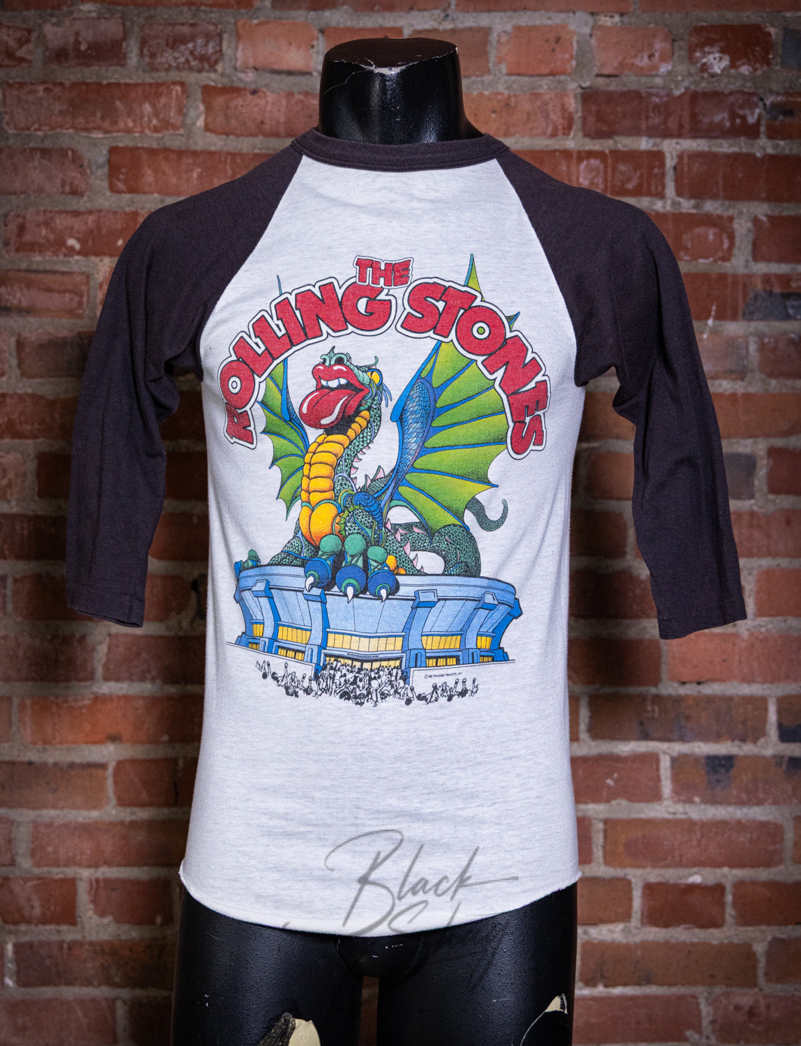 Vintage 1981 Rolling Stones Dragon Raglan Florida Concert T Shirt XS