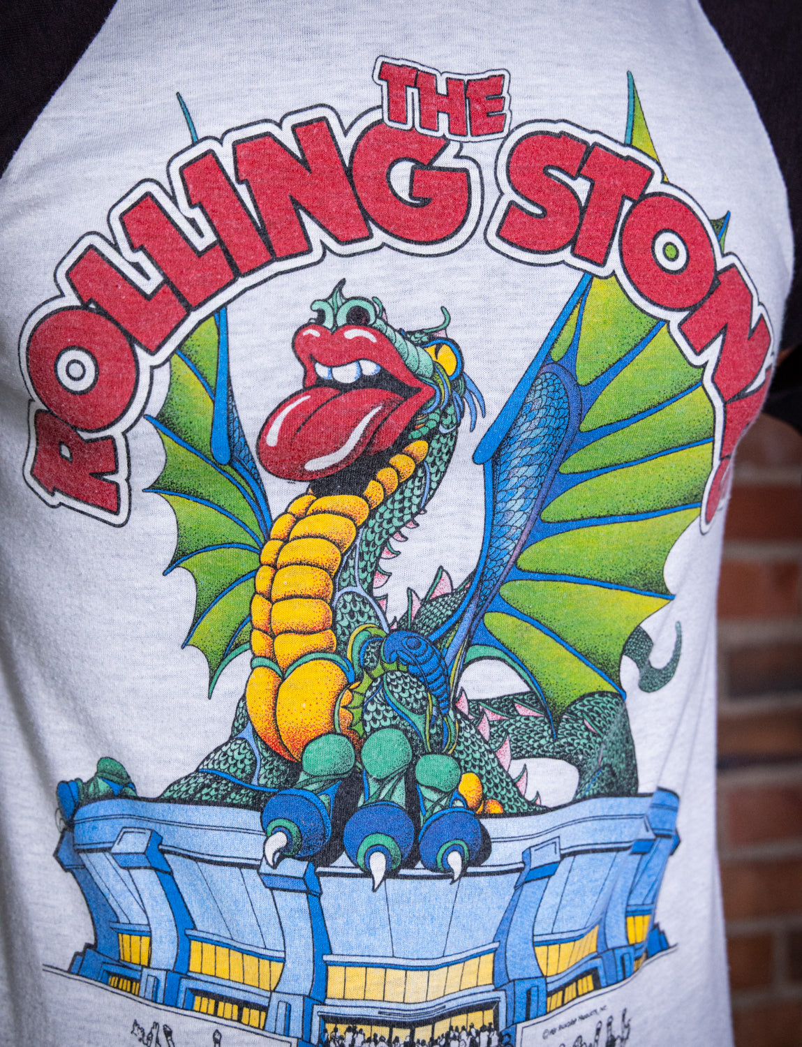 Vintage 1981 Rolling Stones Dragon Raglan Florida Concert T Shirt XS