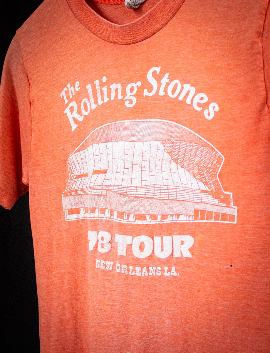 Vintage Rolling Stones New Orleans Concert T Shirt 1978 Orange XS