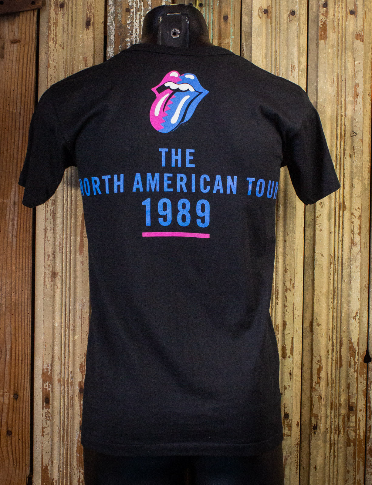 Vintage Rolling Stones Steel Wheels Concert T shirt 1989 Black Small