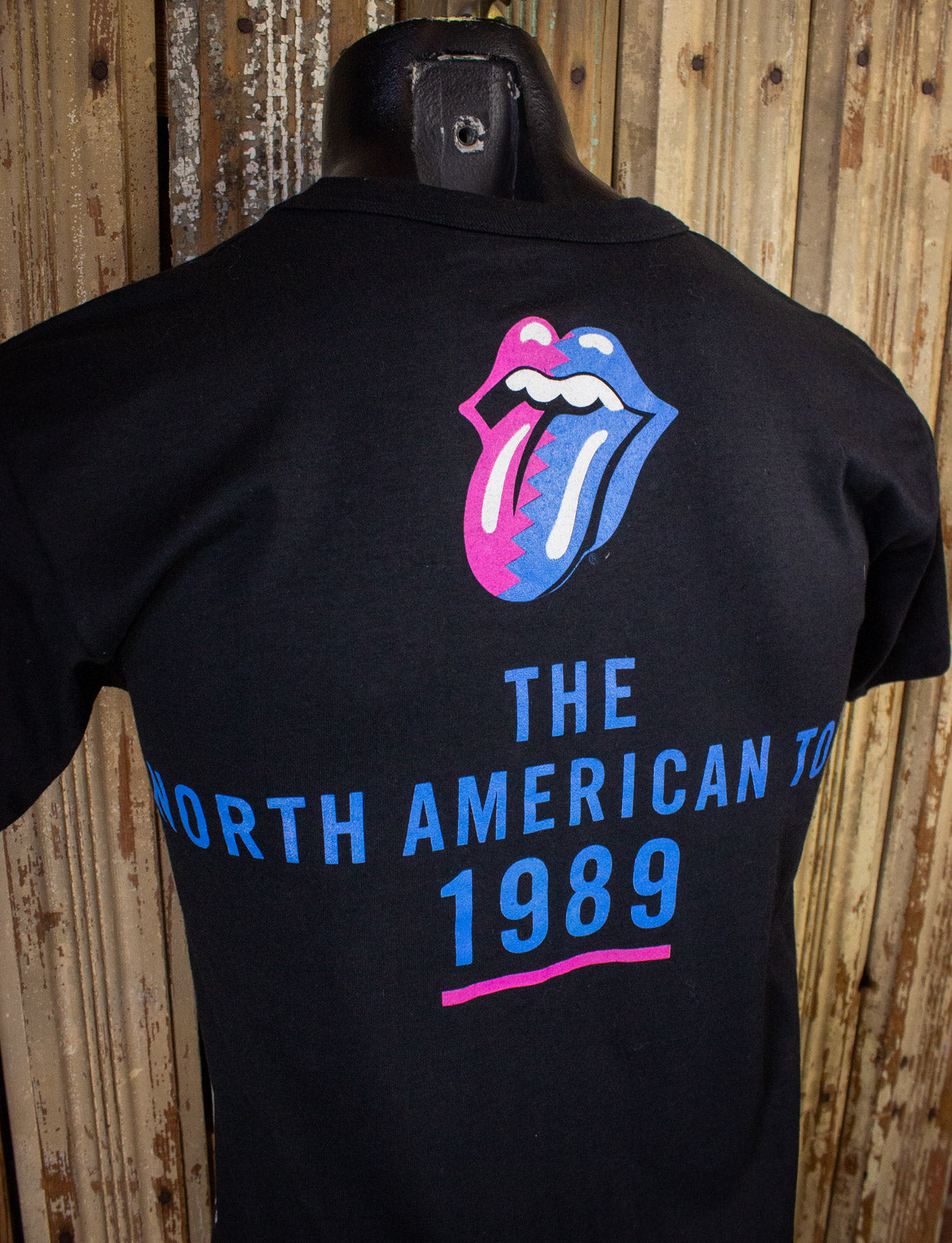 Vintage Rolling Stones Steel Wheels Concert T shirt 1989 Black Small