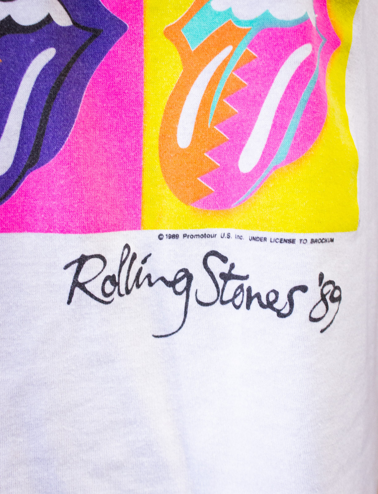 Vintage Rolling Stones North American Tour White Concert T Shirt 1989 XL