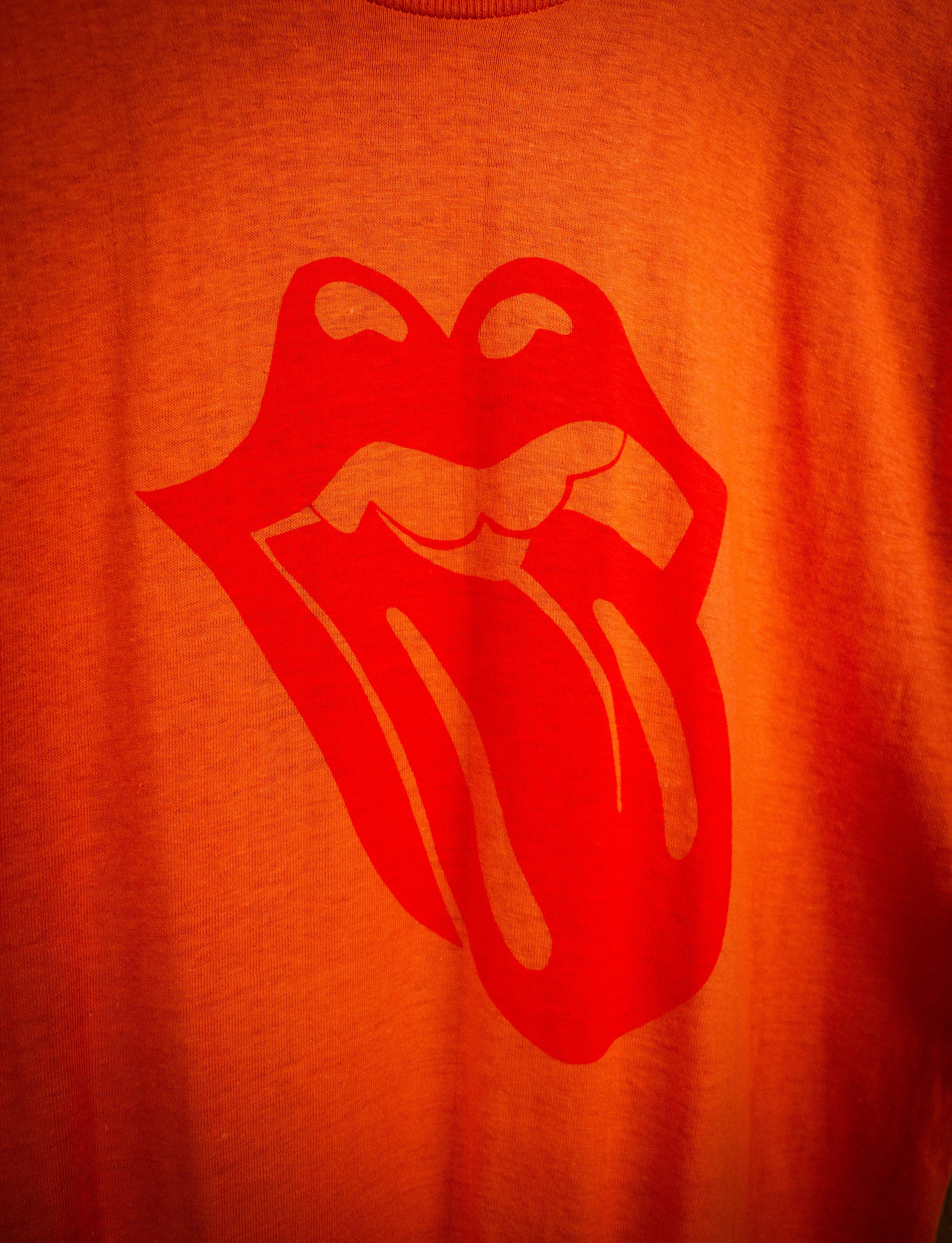 Vintage Rolling Stones Reverse Tongue Concert T Shirt 70s Orange