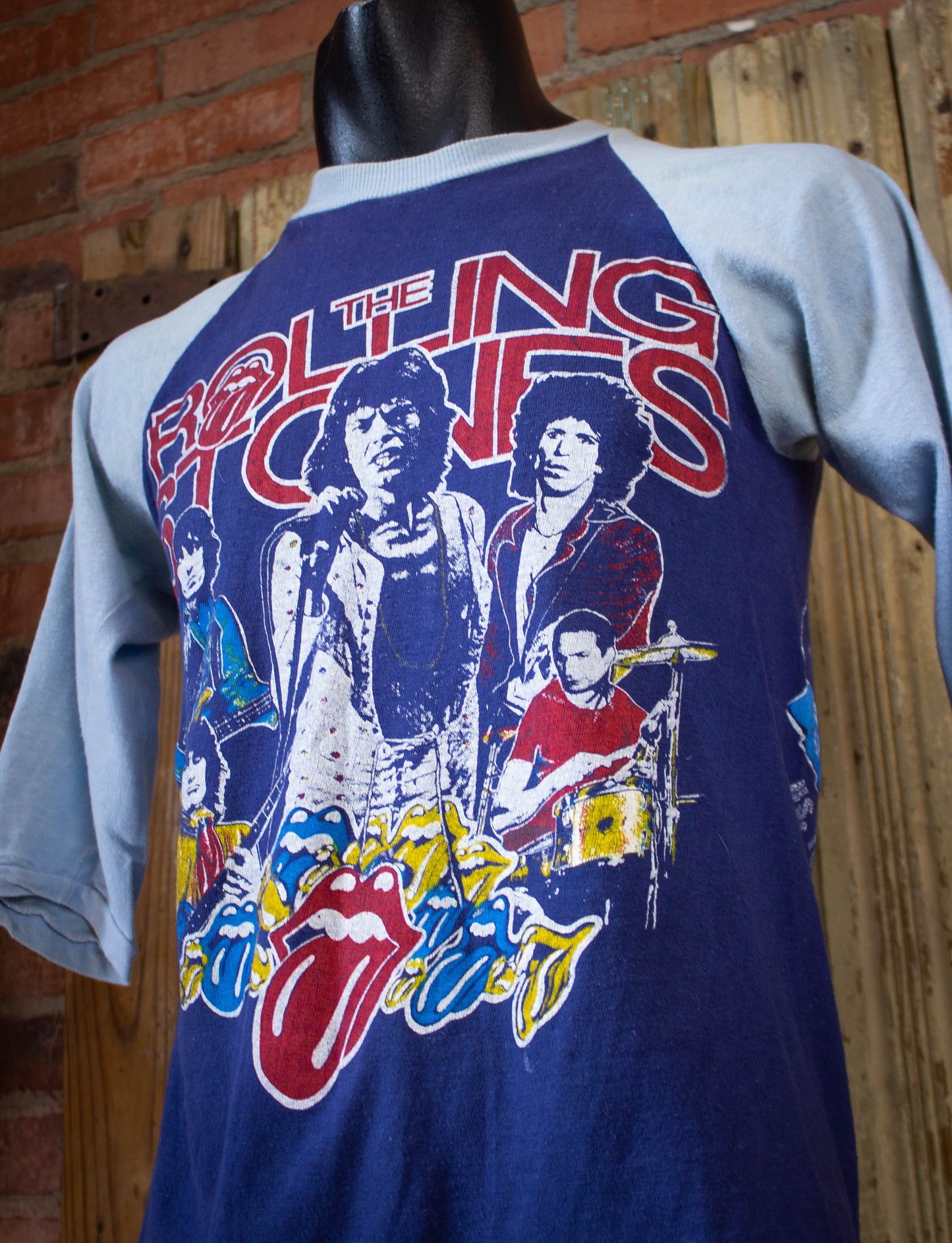 Vintage Rolling Stones Tattoo You Concert T-Shirt 1981 Blue Raglan S