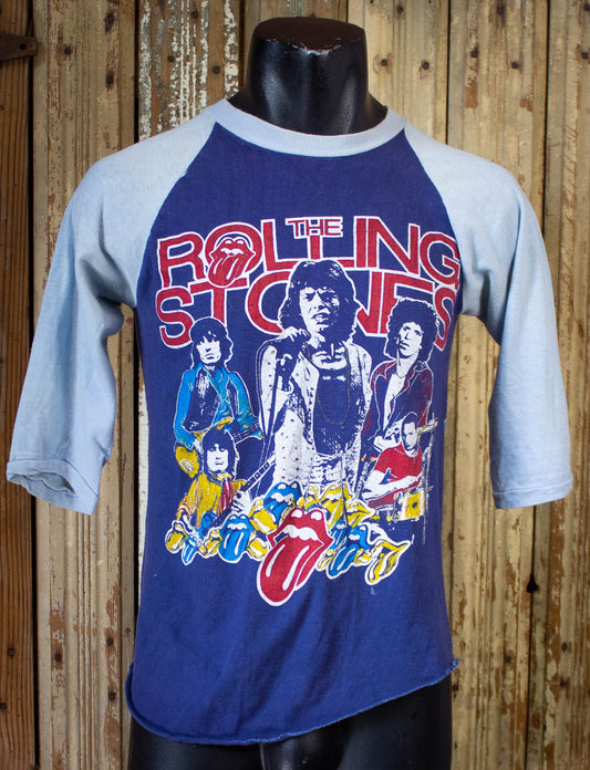 Vintage Rolling Stones Tattoo You Concert T-Shirt 1981 Blue Raglan S