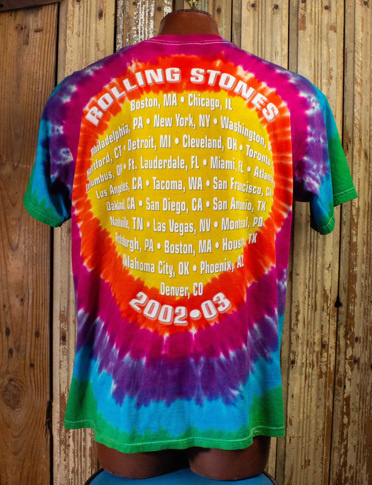 Vintage Rolling Stones Tie Dye Concert T Shirt 2002/03 XL