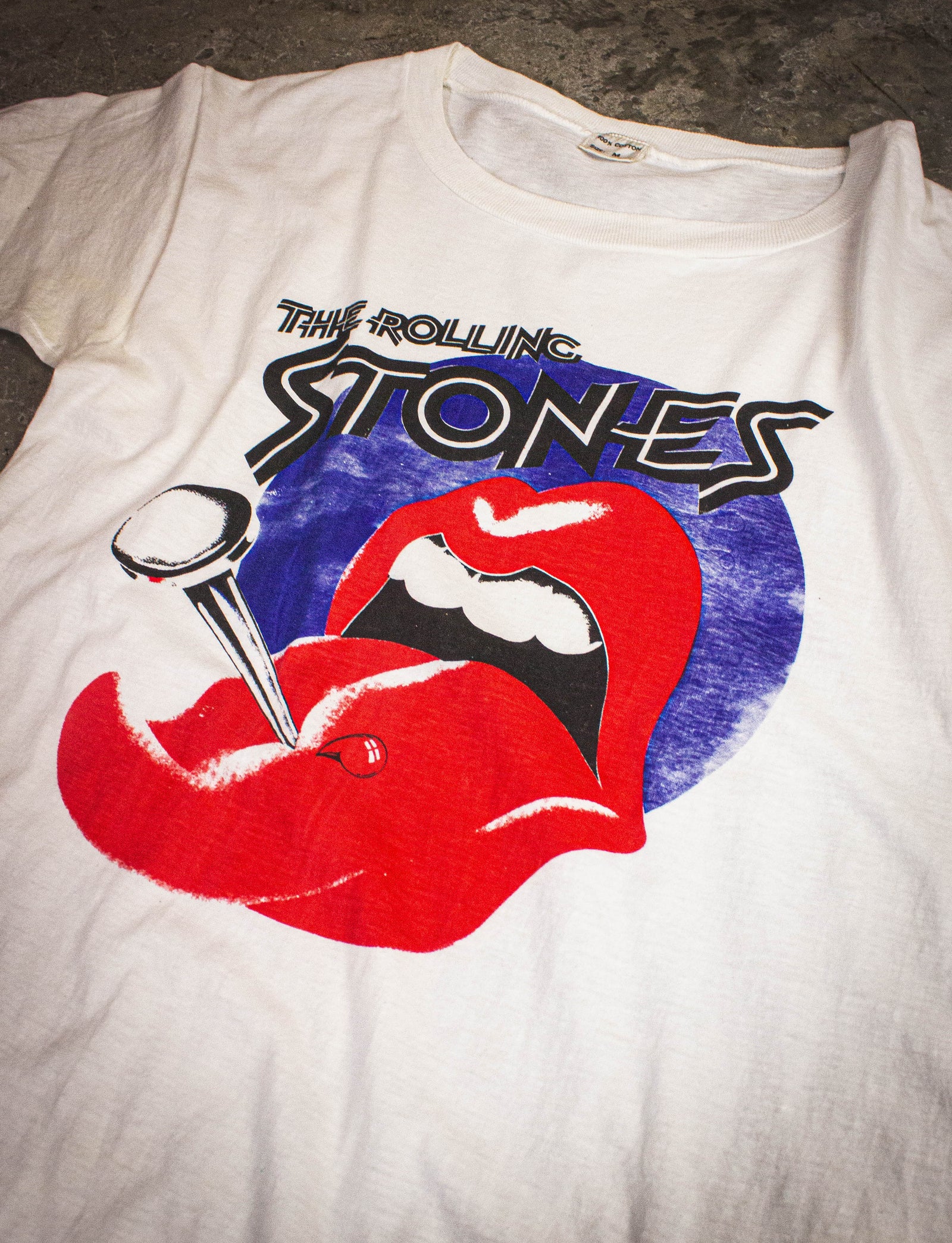 Vintage Rolling Stones Tongue Tack Concert T Shirt 70s White Small