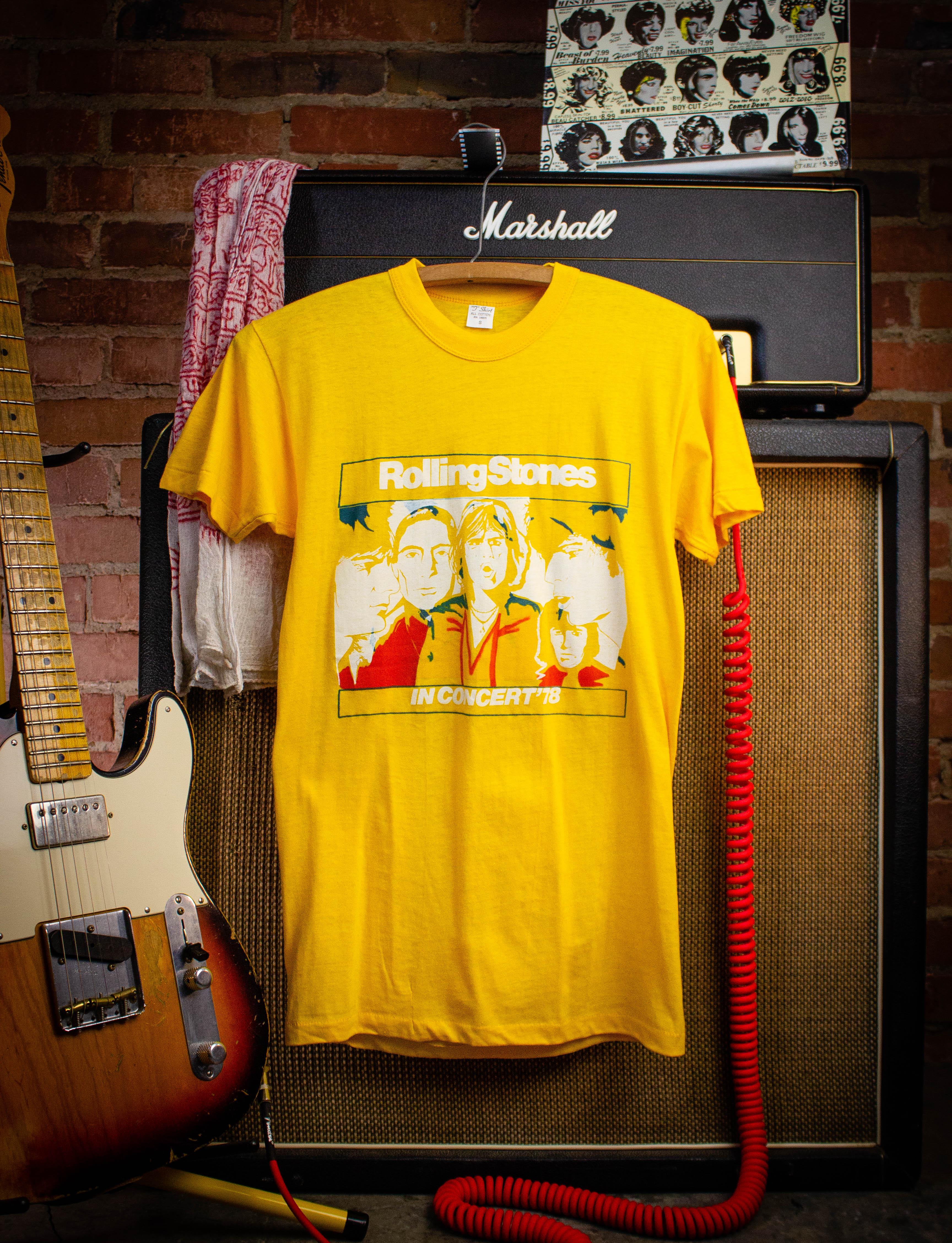 Yellow rolling best sale stones t shirt