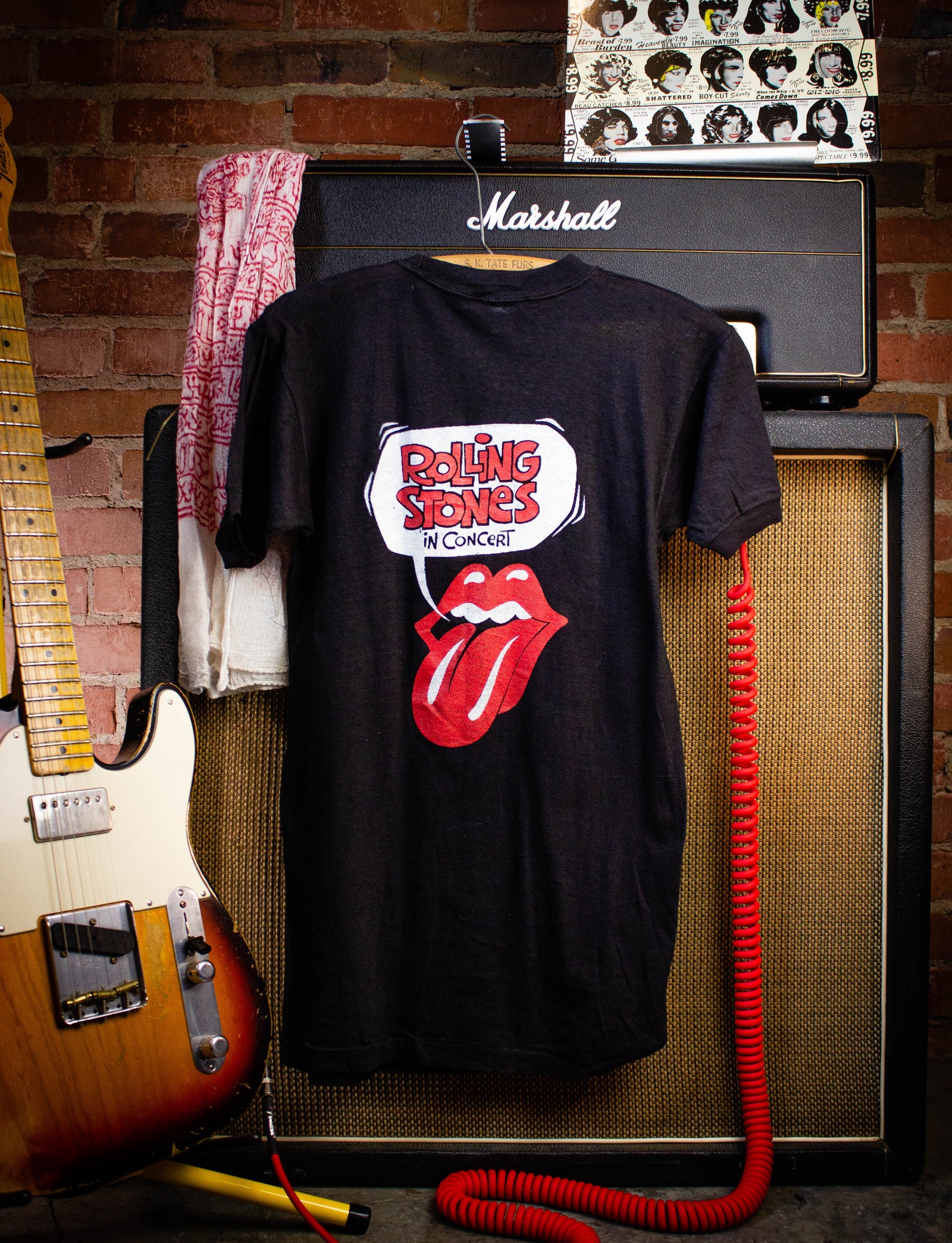 Vintage 1975 Rolling Stones In Concert T Shirt Black Small