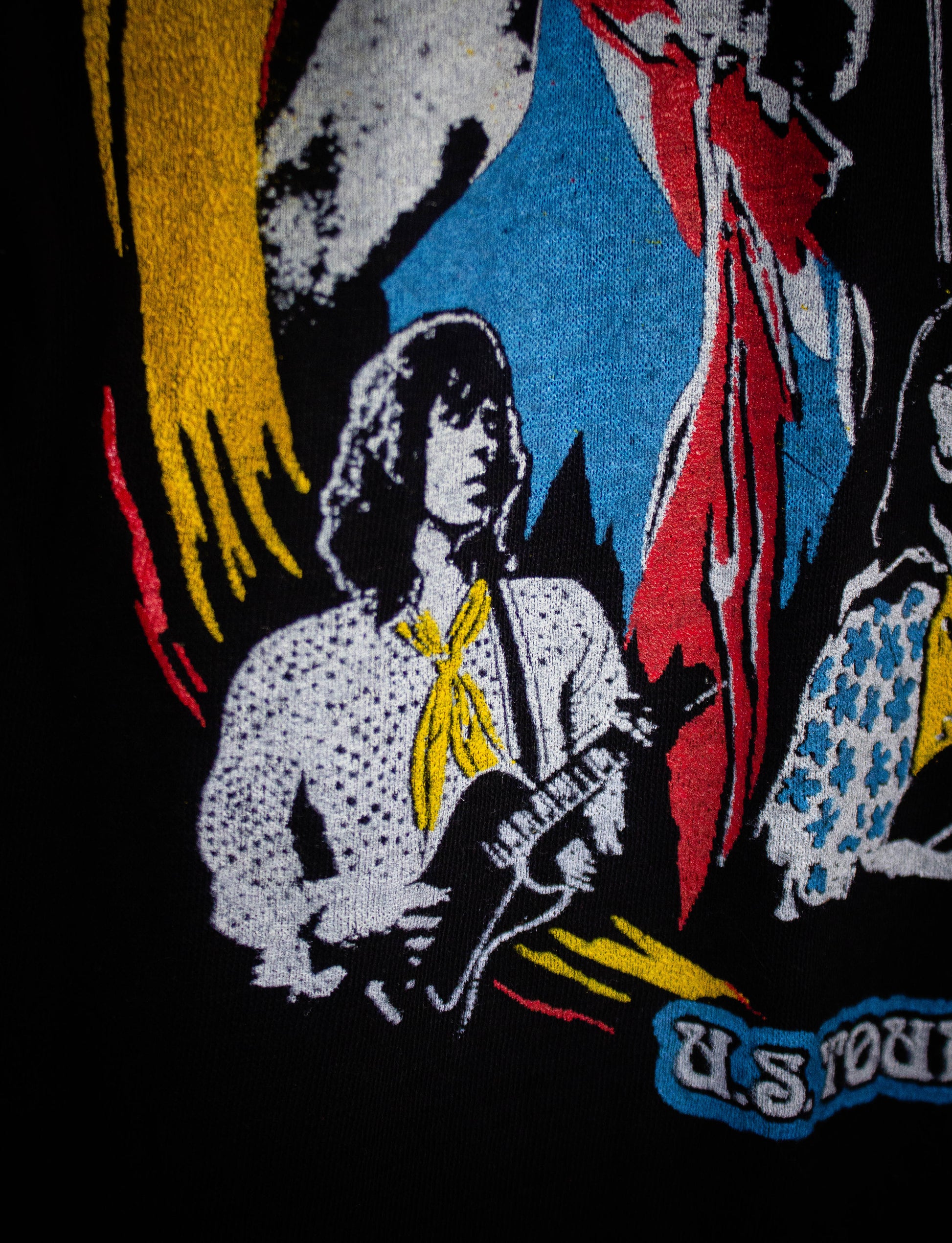 Vintage 1975 Rolling Stones In Concert T Shirt Black Small
