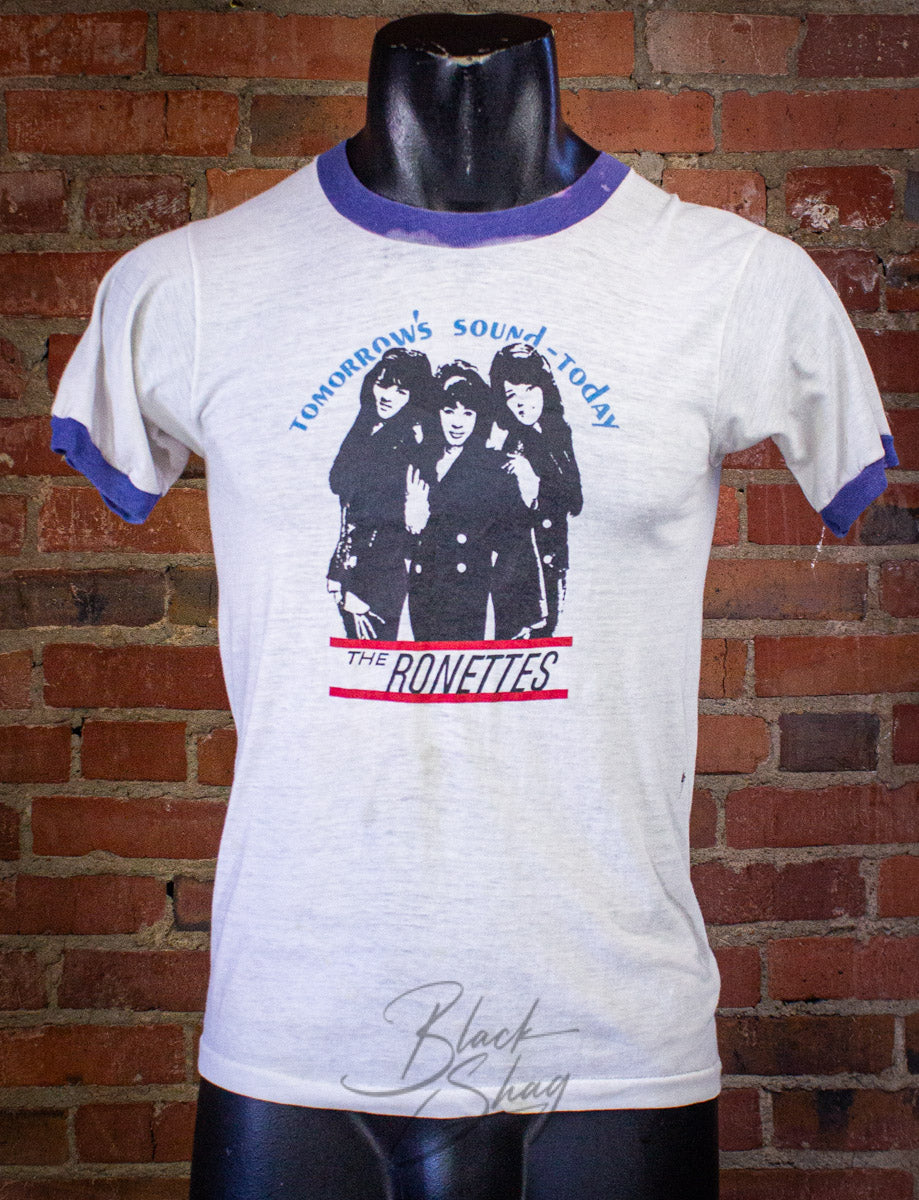 Vintage Ronettes Tomorrow's Sound Today Ringer Concert T Shirt 60s White Small