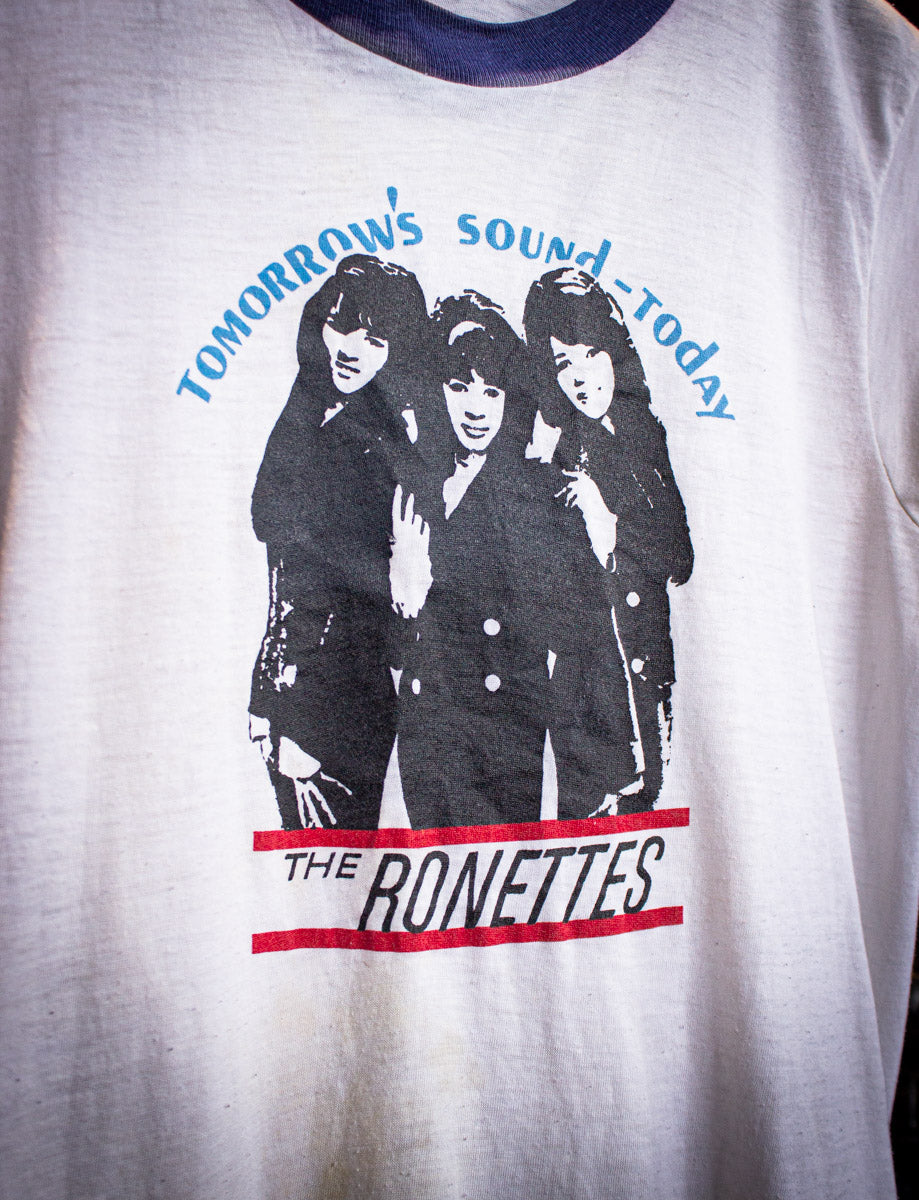 Vintage Ronettes Tomorrow's Sound Today Ringer Concert T Shirt 60s White Small
