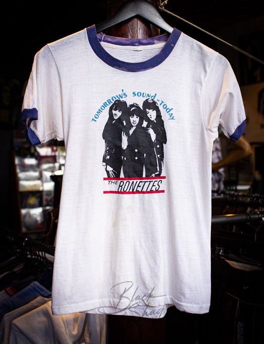 Vintage Ronettes Tomorrow's Sound Today Ringer Concert T Shirt 60s White Small