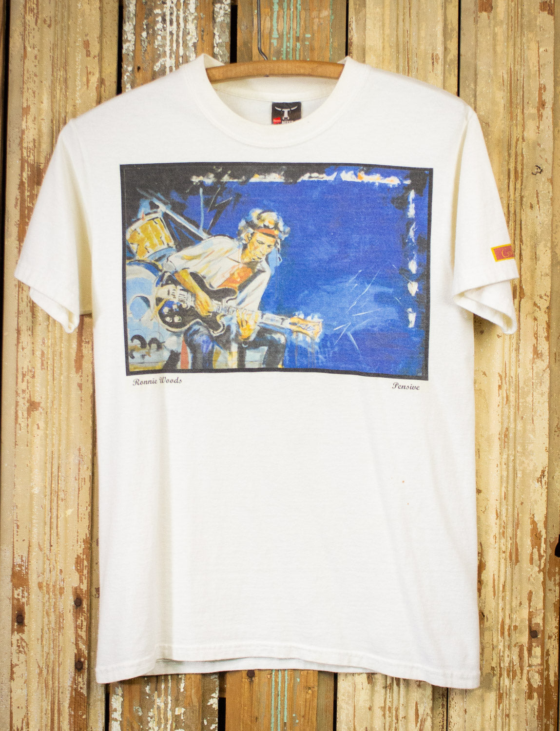 Vintage Ronnie Wood Pensive Concert T Shirt 2005 White Small