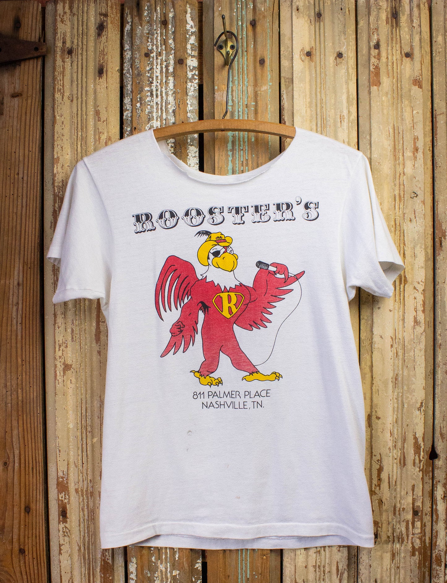 Vintage Rooster's Back To School Jam Graphic T Shirt 1985 White Small