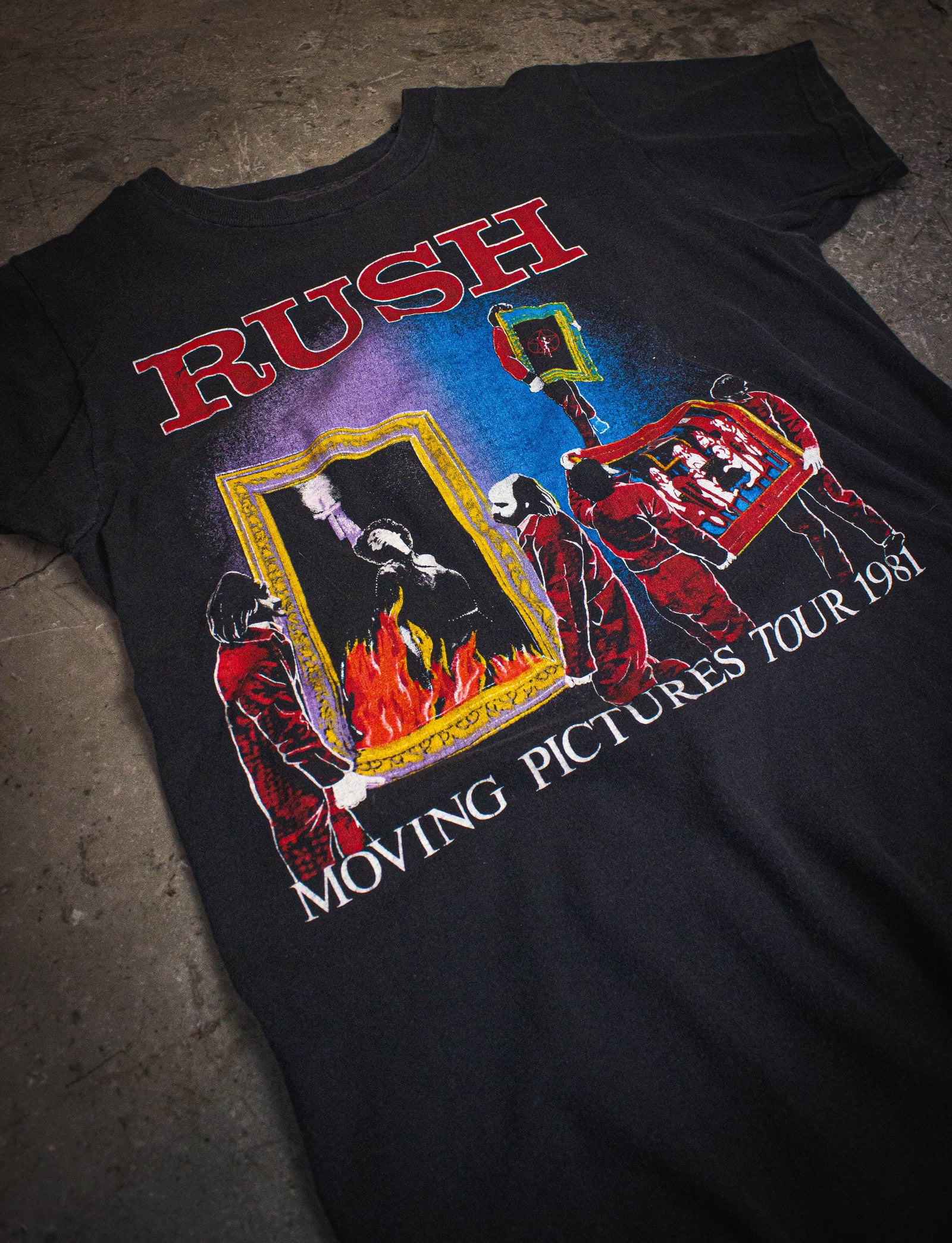 Vintage Rush Moving Pictures Tour Concert T Shirt 1981 Black XS