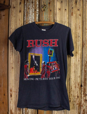 Vintage Rush Moving Pictures Tour Concert T Shirt 1981 Black Small