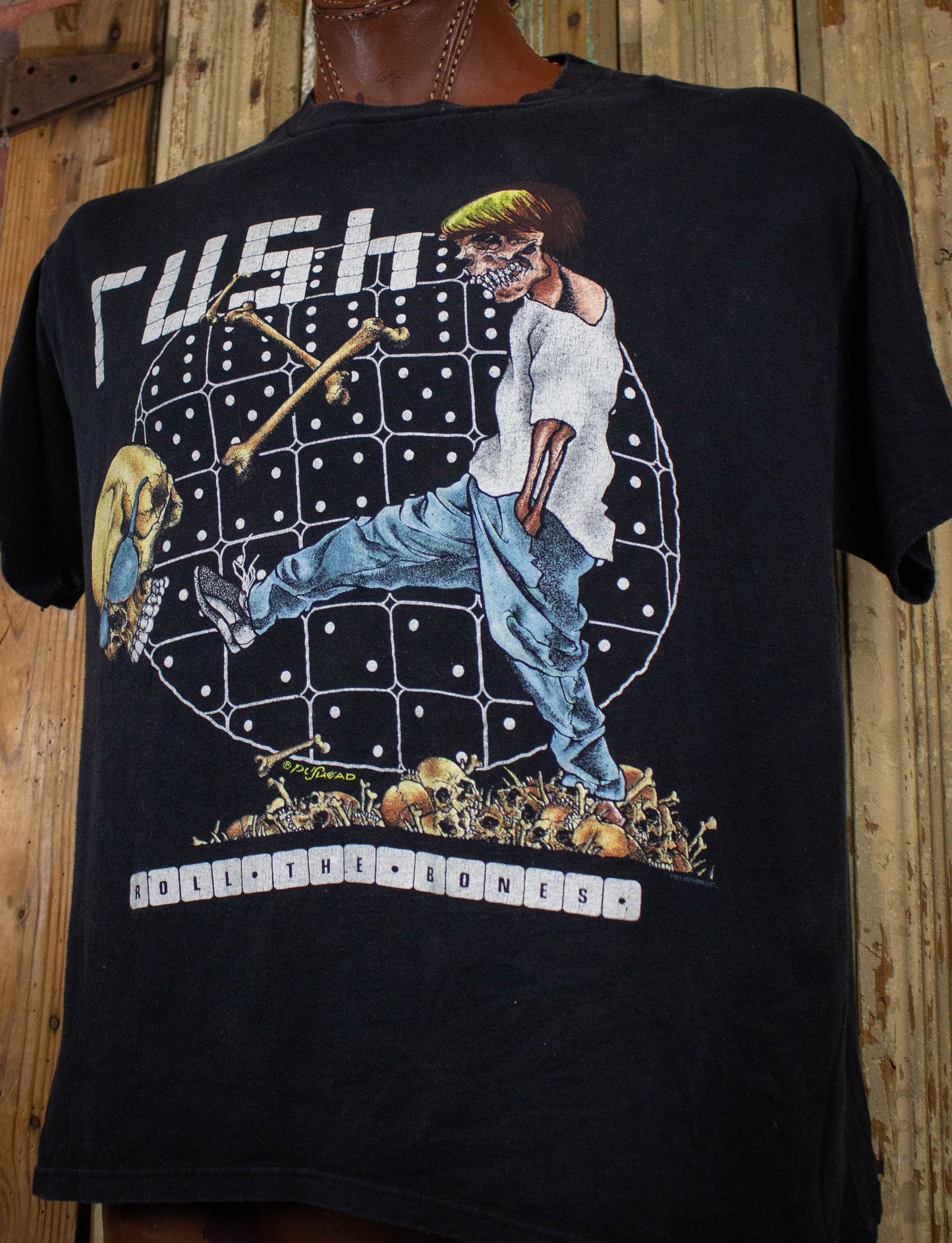 Vintage Rush Roll The Bones Pushead Concert T Shirt 1991 Black XL