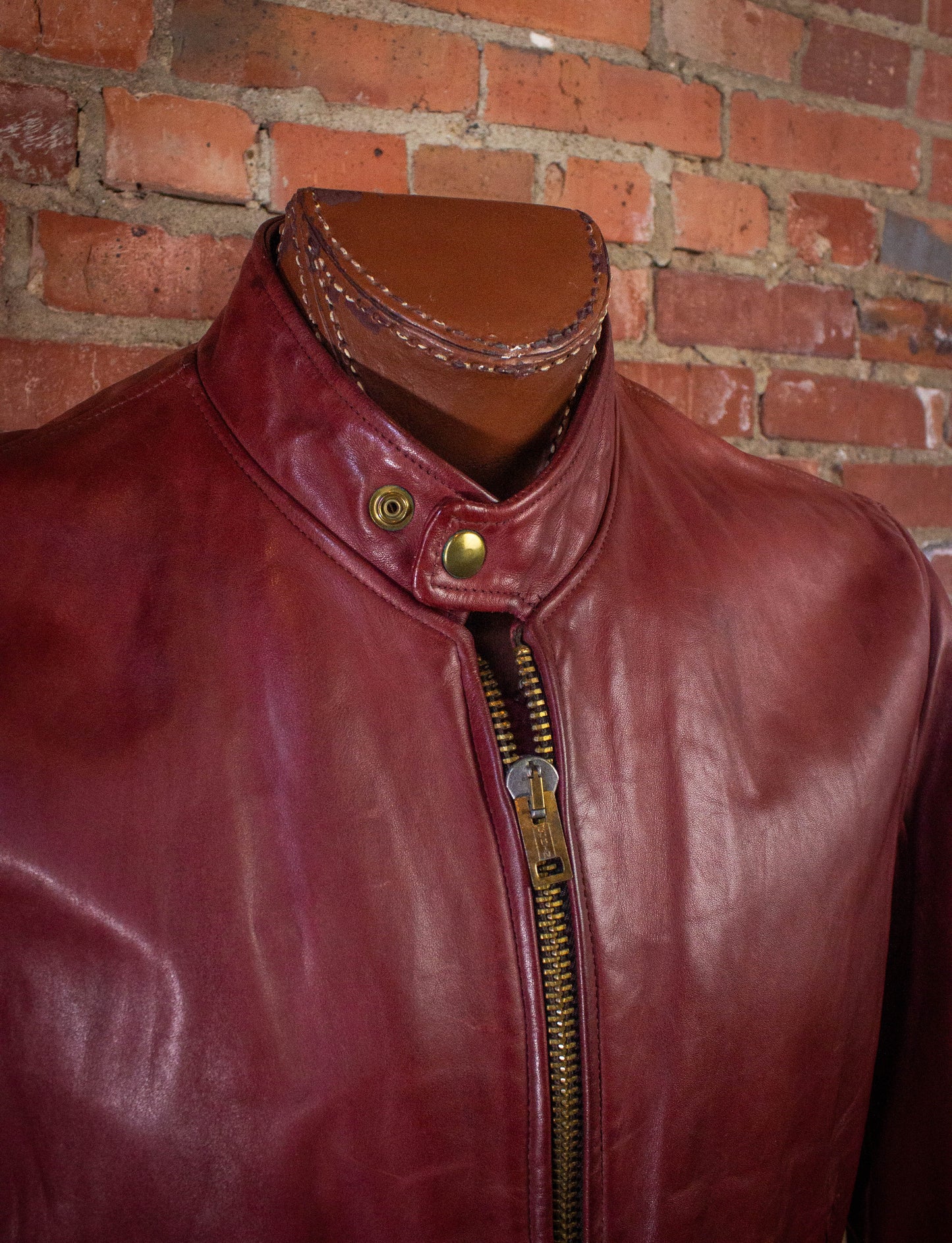Vintage Rusty Red Cafe Racer Leather Jacket Medium/Large