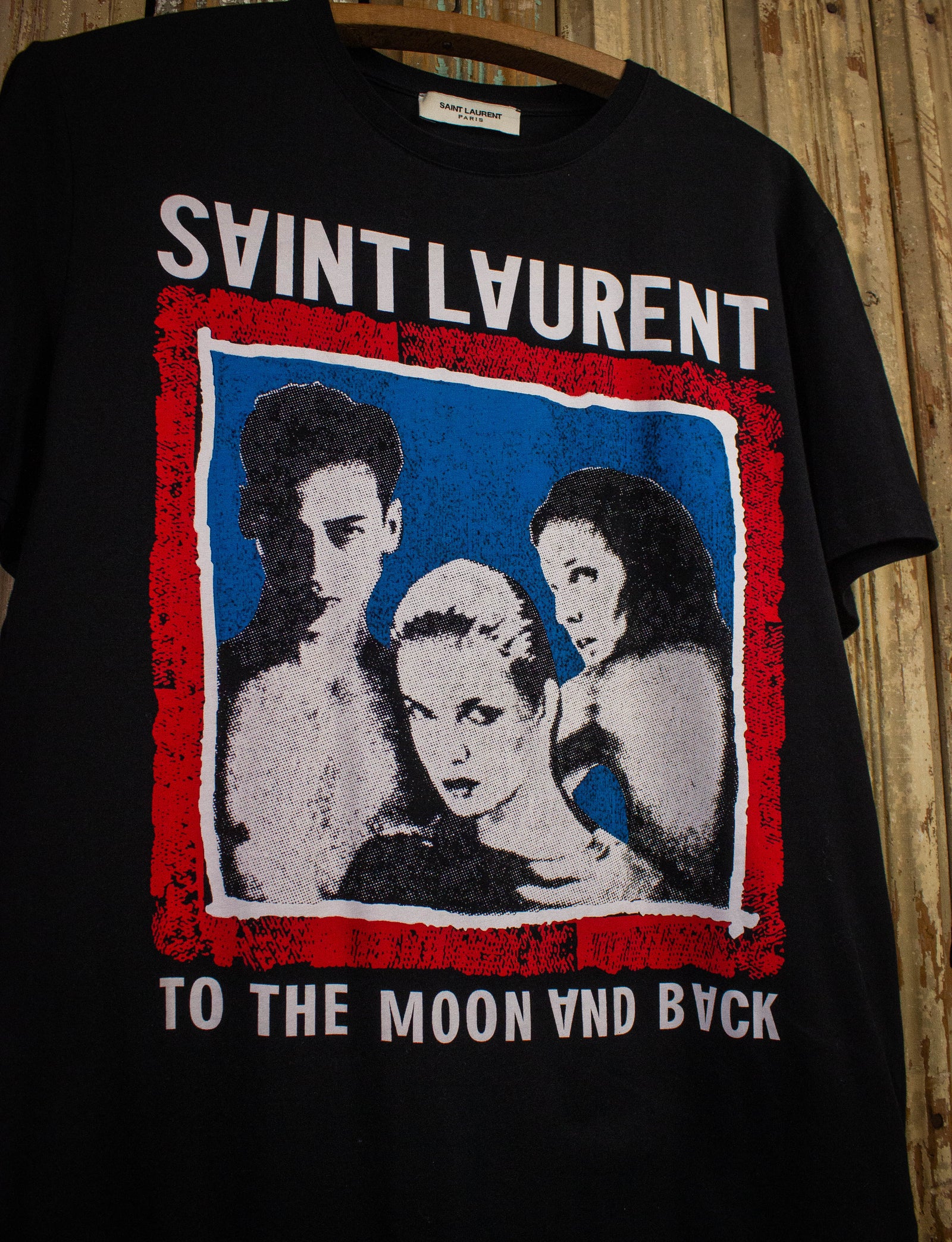 Saint Laurent To The Moon and Back Graphic T Shirt Black