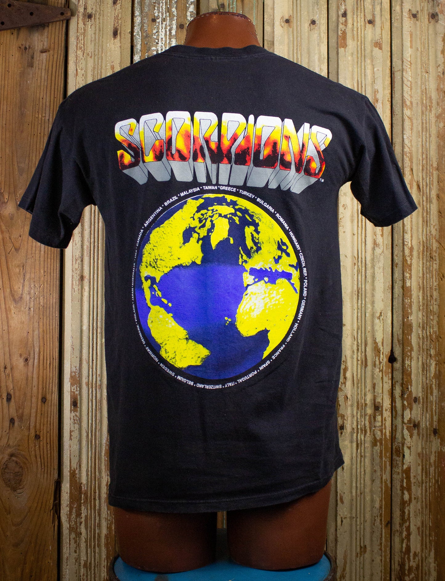 Vintage Scorpions World Tour Concert T Shirt 90s Black Medium