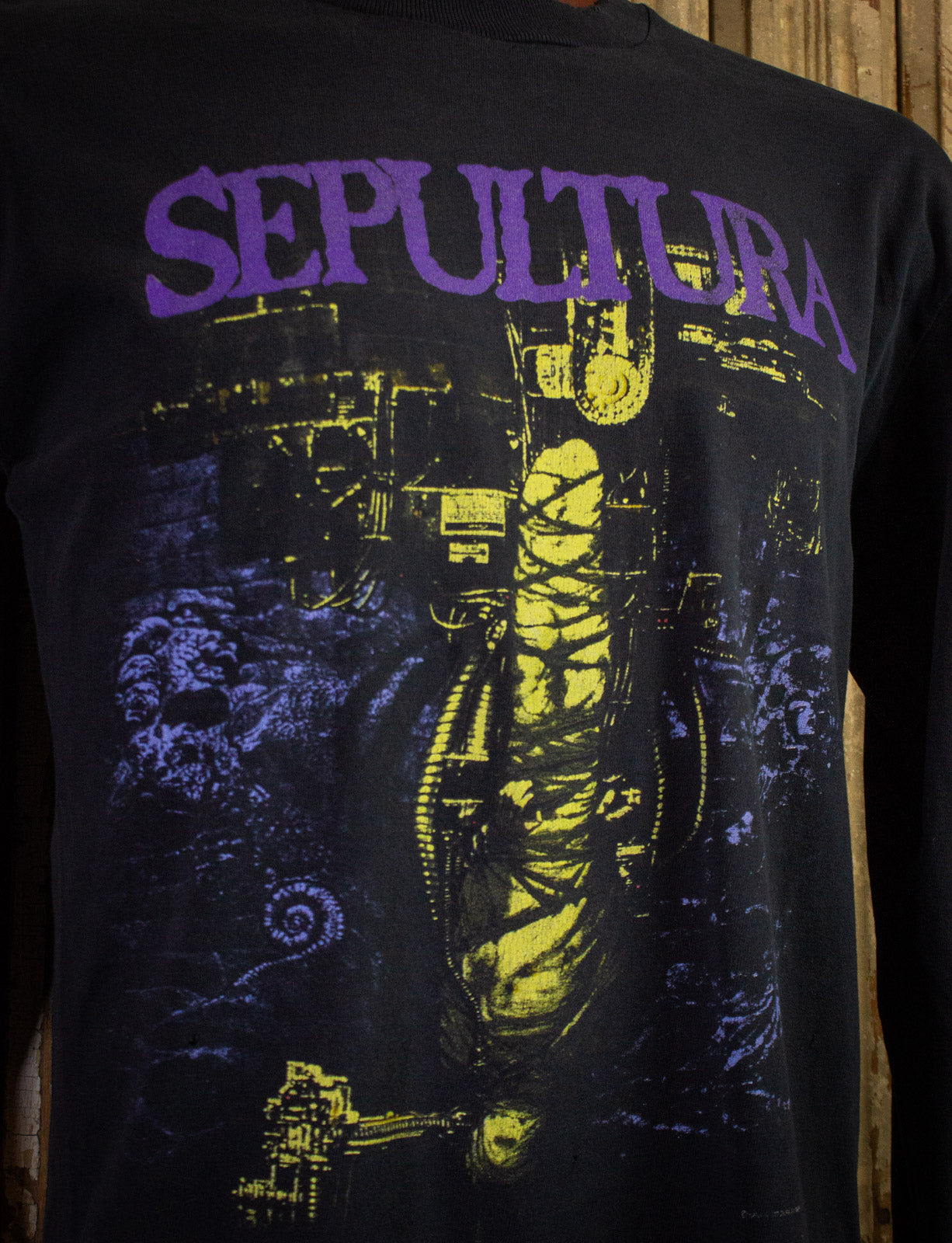 Vintage Sepultura Chaos A.D. Concert T Shirt Long Sleeve 1994 Black Large
