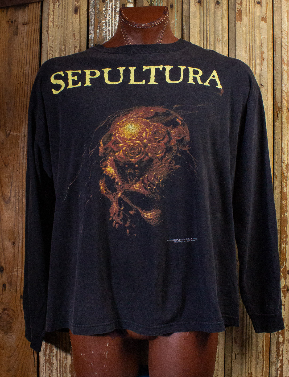 Vintage Sepultura Skull Long Sleeve Concert T Shirt 1996 Black XL
