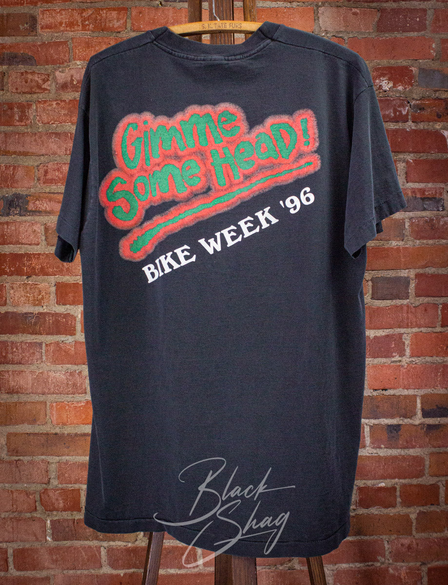 Vintage Seven Heads Bike Week Graphic T Shirt 1996 Black XL